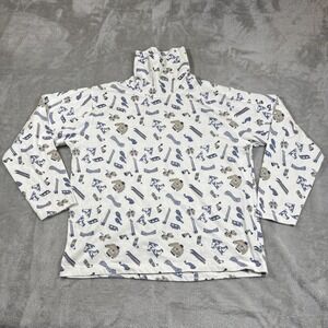 Vintage Ski Shirt Womens Large Long Sleeve Turtle Neck Ice Skate